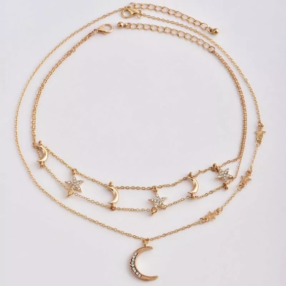♥️SALE TODAY! Moon & Stars Gold Choker necklace - Picture 4 of 5